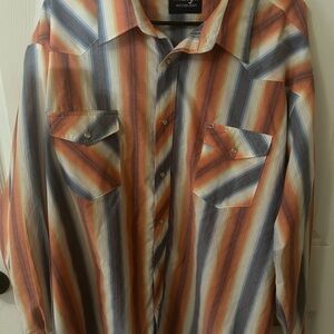 Wrangler Multicolor Striped Casual Button Down Shirt